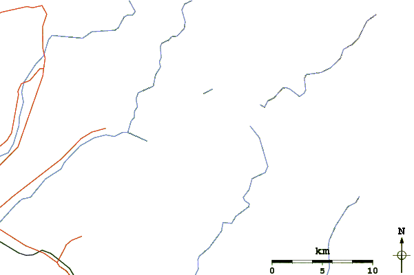 Roads and rivers around Mount Pisenai