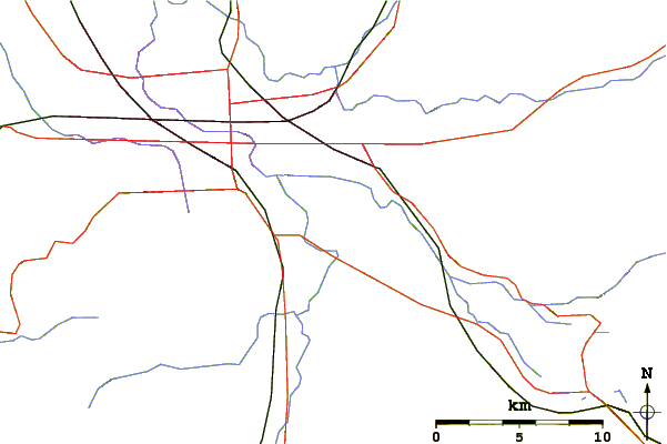 Roads and rivers around Mount Pisgah (Oregon)