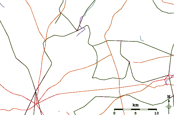 Roads and rivers around Mount Pisgah (Massachusetts)