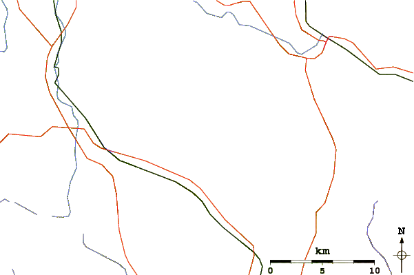 Roads and rivers around Mount Pisgah (Vermont)