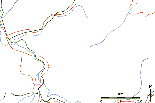 Roads and rivers around Mount Piyashiri