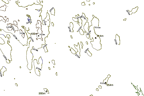 Mountain peaks around Mount Pleasant Caldera