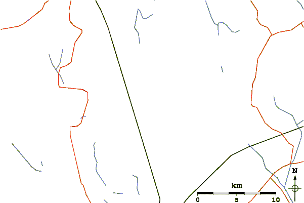 Roads and rivers around Mount Pleasant Caldera