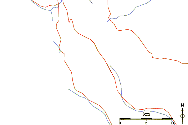 Roads and rivers around Mount Pocaterra