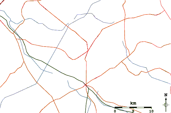 Roads and rivers around Mount Precipice