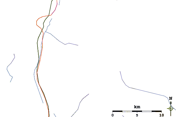 Roads and rivers around Mount Price (British Columbia)