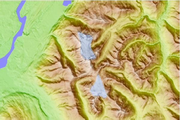 Surf breaks located close to Mount Priestley (British Columbia)