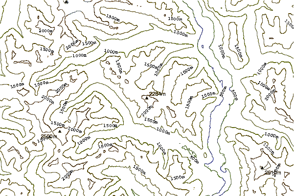 Mountain peaks around Mount Prophet