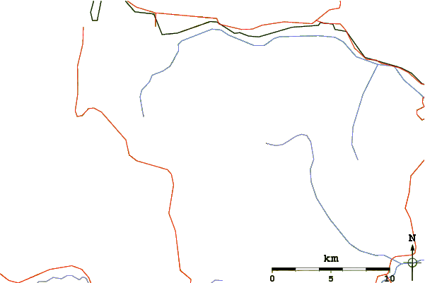 Roads and rivers around Mount Ptolemy (Crowsnest Range)
