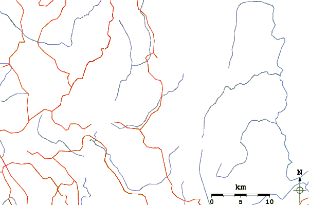 Roads and rivers around Mount Pulag