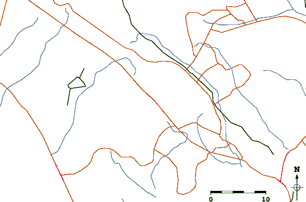 Roads and rivers around Mount Pulai