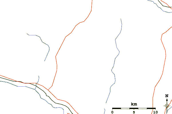 Roads and rivers around Mount Putnam (Vermont)