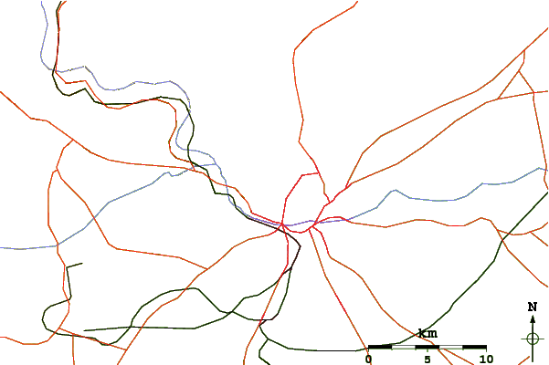 Roads and rivers around Mount Qasioun