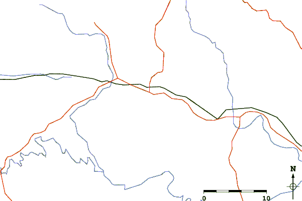 Roads and rivers around Mount Qiyun