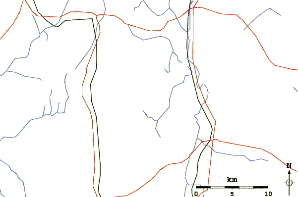 Roads and rivers around Mount Race