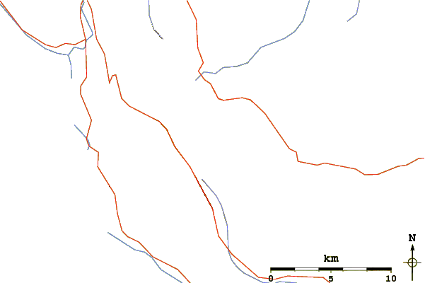 Roads and rivers around Mount Rae