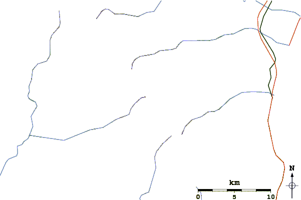 Roads and rivers around Mount Rakko