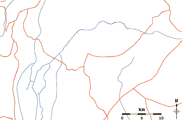 Roads and rivers around Mount Ram