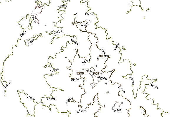 Mountain peaks around Mount Rantekombola