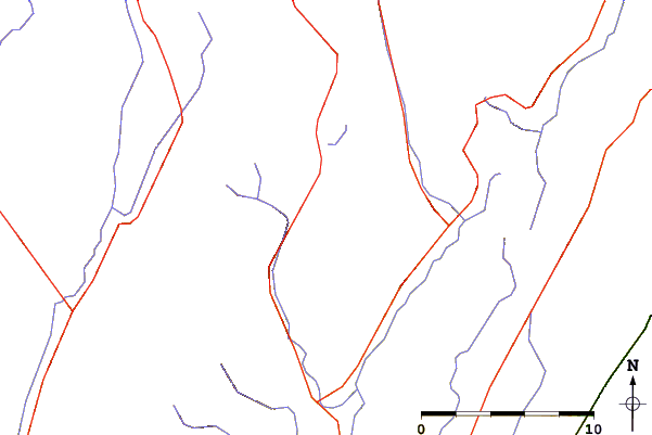 Roads and rivers around Mount Raoul Blanchard