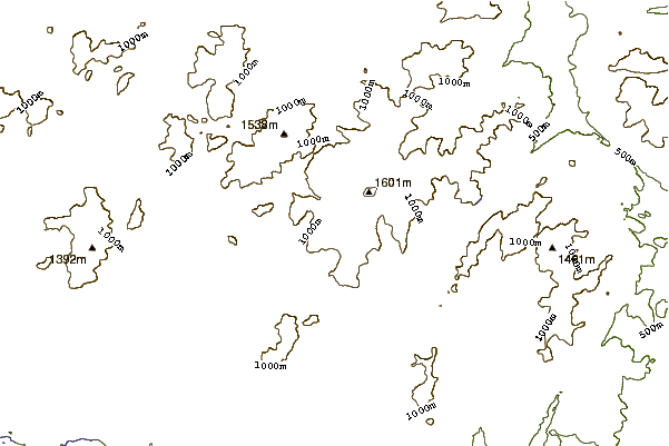 Mountain peaks around Mount Redfield