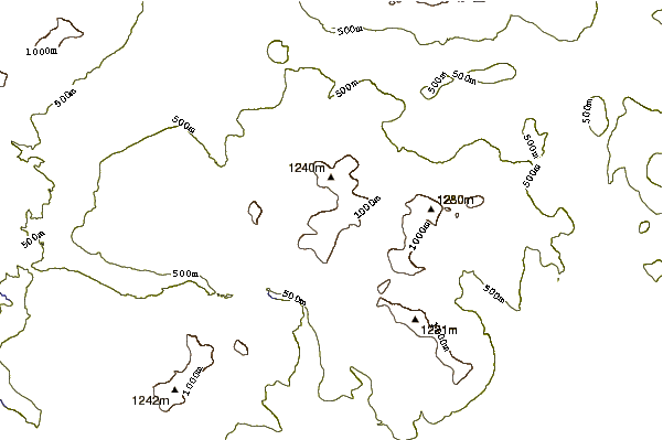 Mountain peaks around Mount Redington