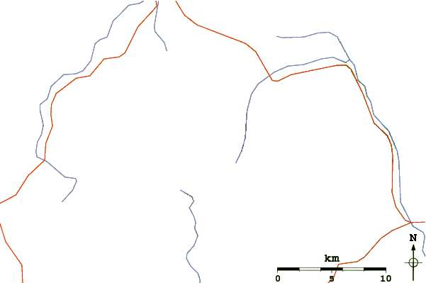 Roads and rivers around Mount Redington