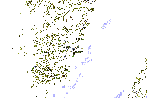 Mountain peaks around Mount Redoubt