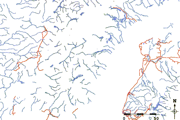 Roads and rivers around Mount Redoubt