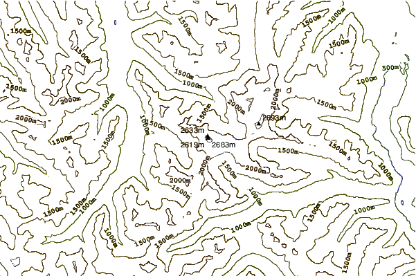 Mountain peaks around Mount Redoubt