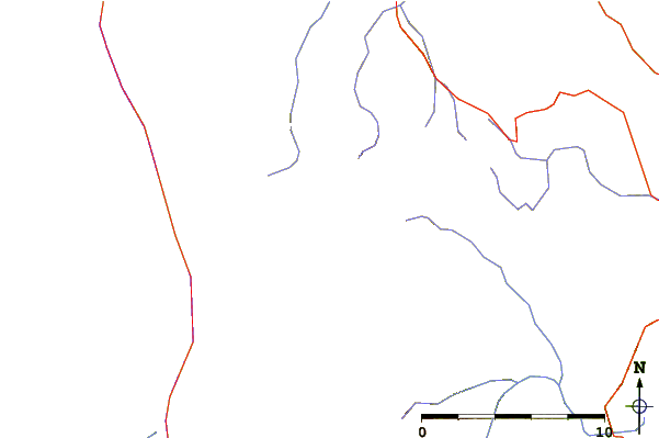 Roads and rivers around Mount Regan