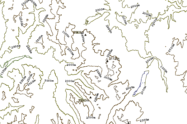 Mountain peaks around Mount Regan