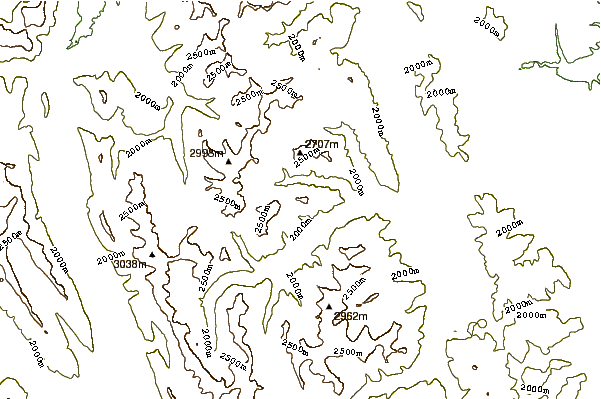 Mountain peaks around Mount Remus