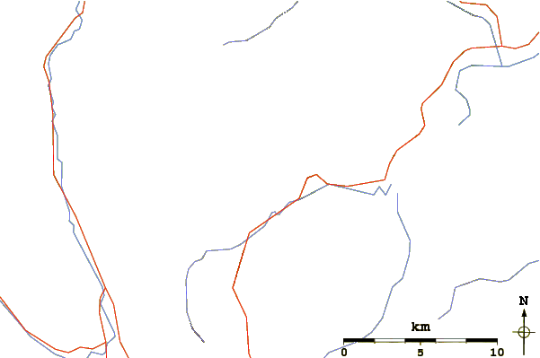 Roads and rivers around Mount Remus