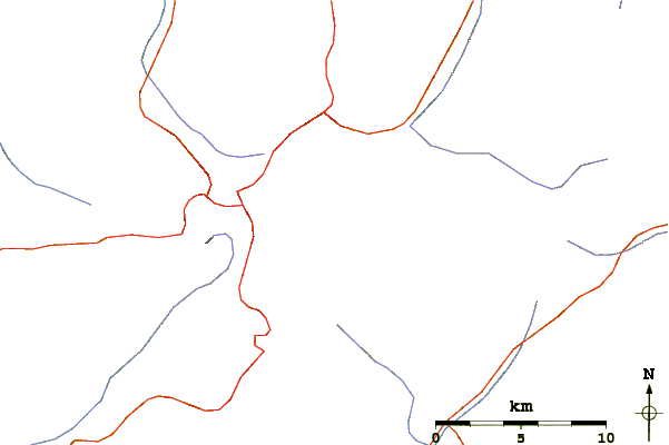 Roads and rivers around Mount Retezat