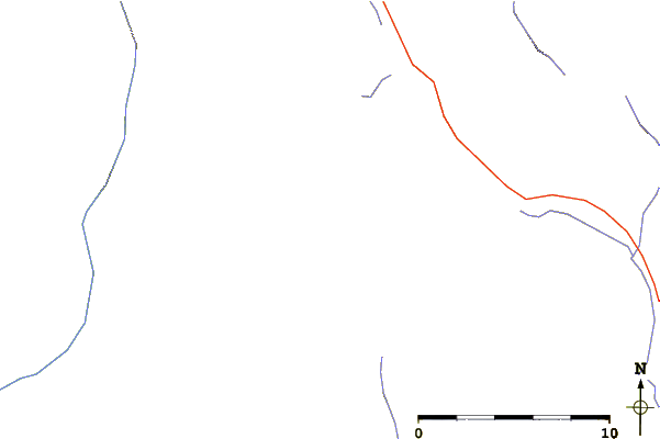 Roads and rivers around Mount Rhondda