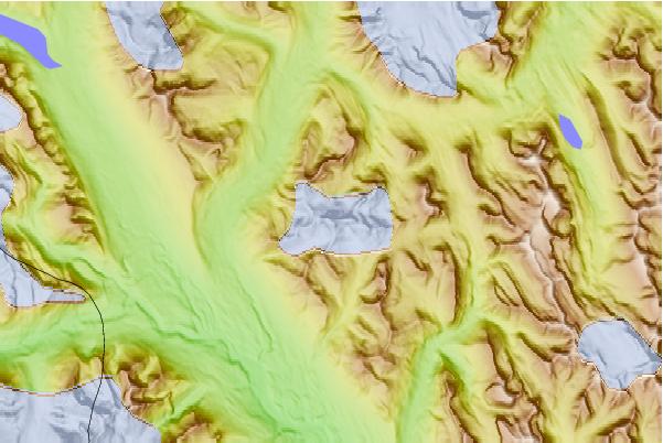 Surf breaks located close to Mount Richardson (Alberta)