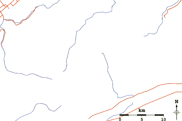 Roads and rivers around Mount Richmond