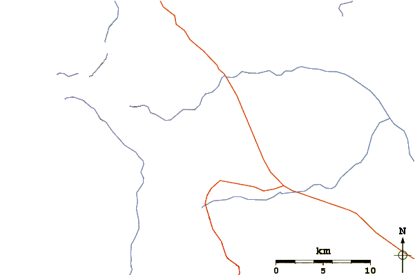 Roads and rivers around Mount Ritter
