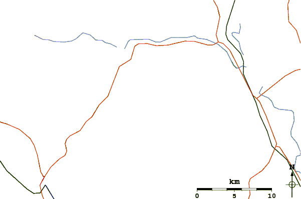 Roads and rivers around Mount Roberts (New Hampshire)