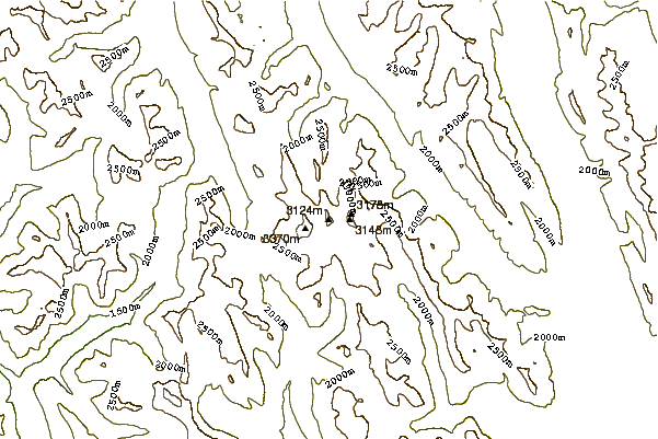 Mountain peaks around Mount Robertson