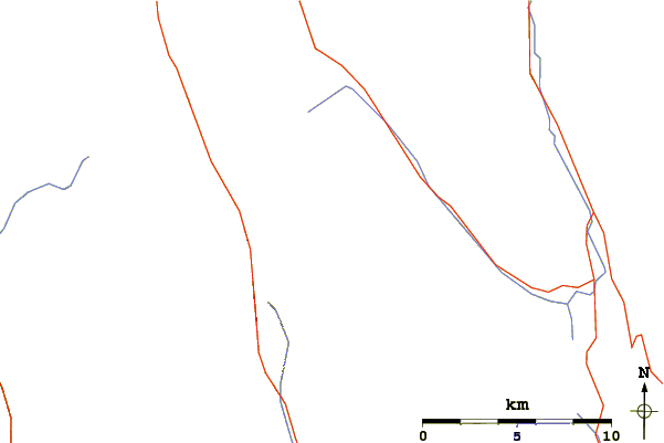 Roads and rivers around Mount Robertson