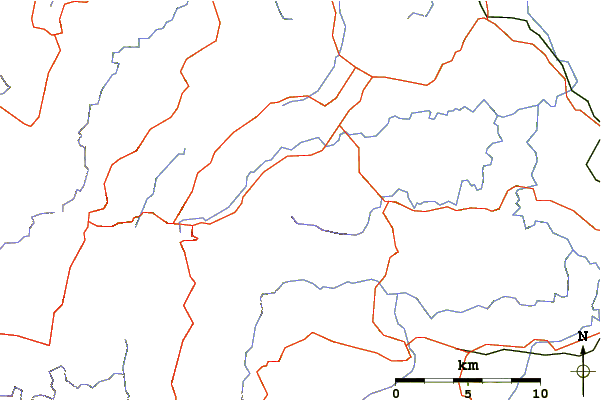 Roads and rivers around Mount Roland