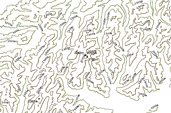 Mountain peaks around Mount Rolleston