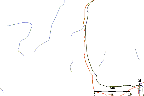 Roads and rivers around Mount Rolleston