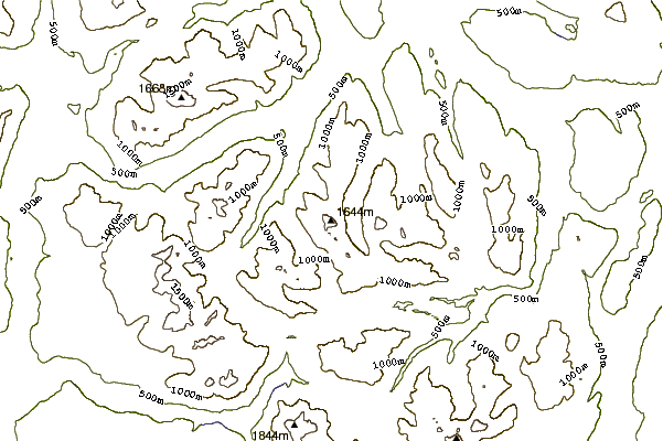 Mountain peaks around Mount Romeo