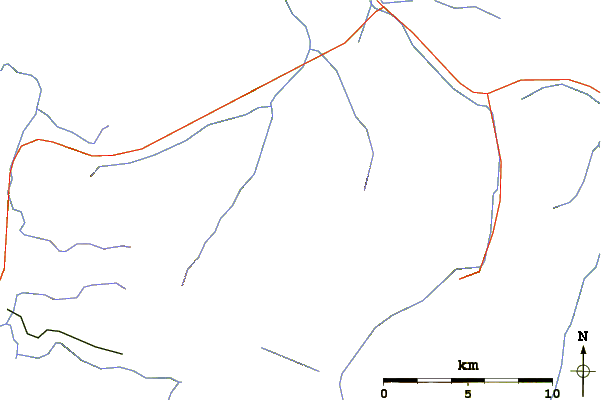 Roads and rivers around Mount Romeo