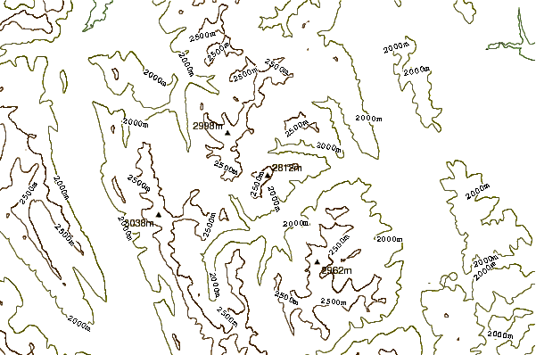 Mountain peaks around Mount Romulus