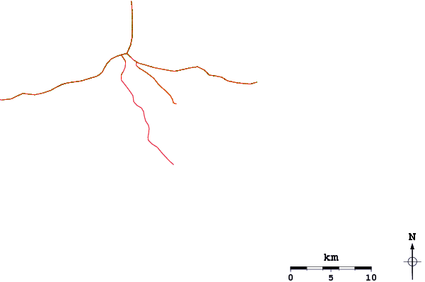 Roads and rivers around Mount Ronui