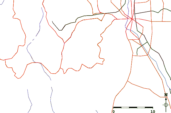 Roads and rivers around Mount Rosa (Colorado)